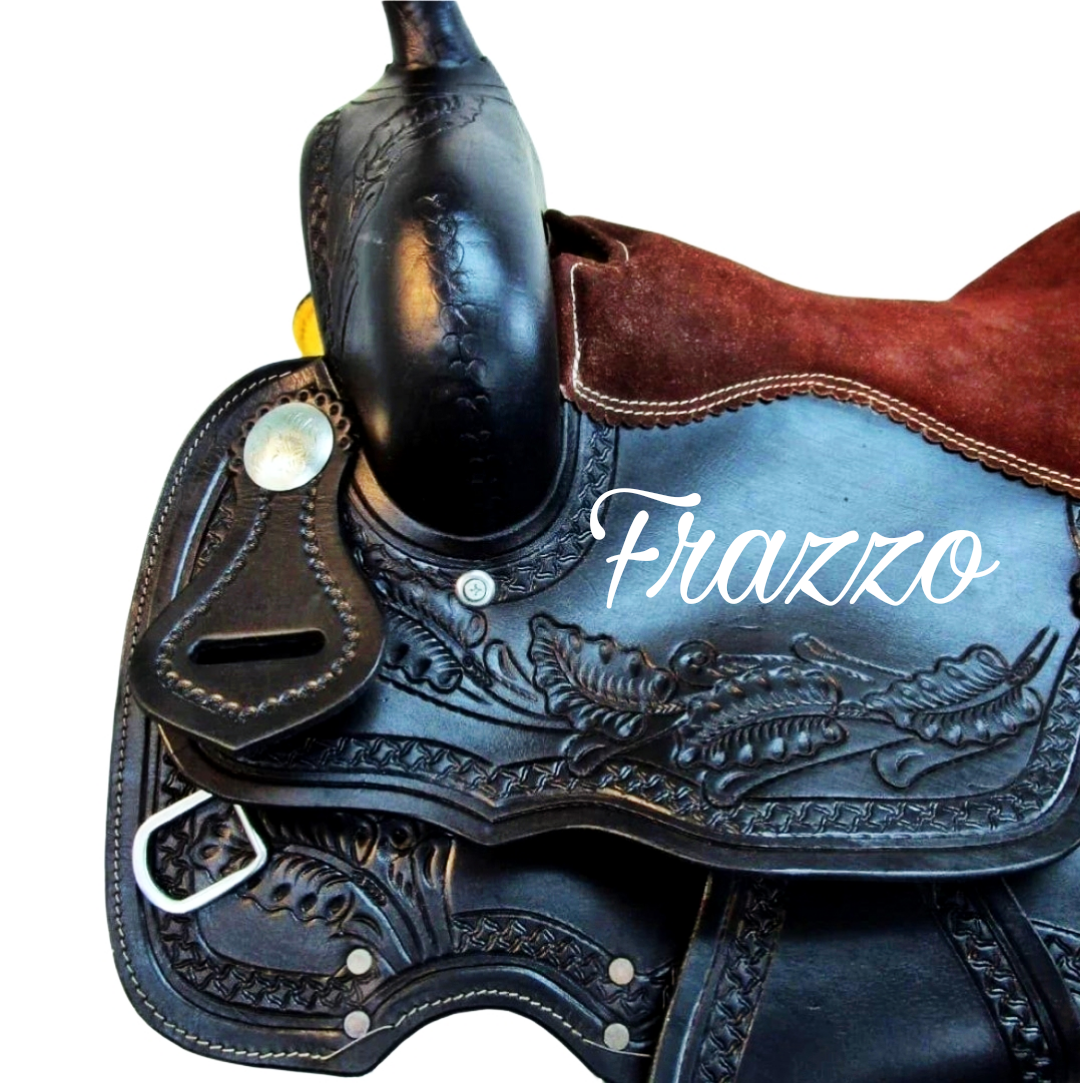 Leather Western Roping Horse Saddle with matching Headstall, Reins, Breastplate and Cinch